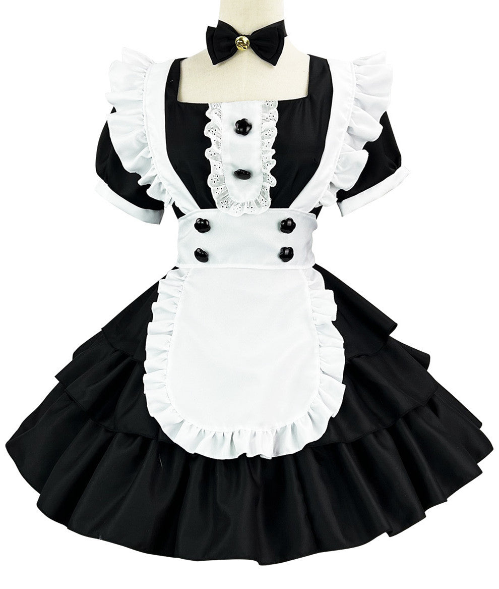 Anime Maid Cosplay Costume Dress for School Girls Halloween Maid Outfits Cute Lolita Dress YCC046