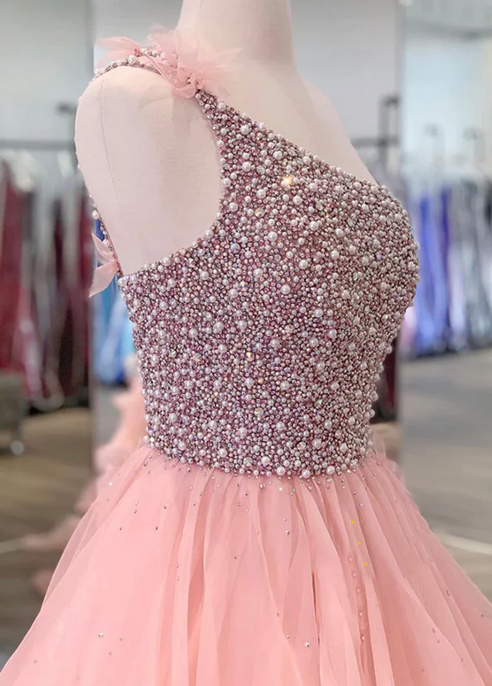Women Beaded Prom Dresses Long One Shoulder Evening Party Dress YPD021