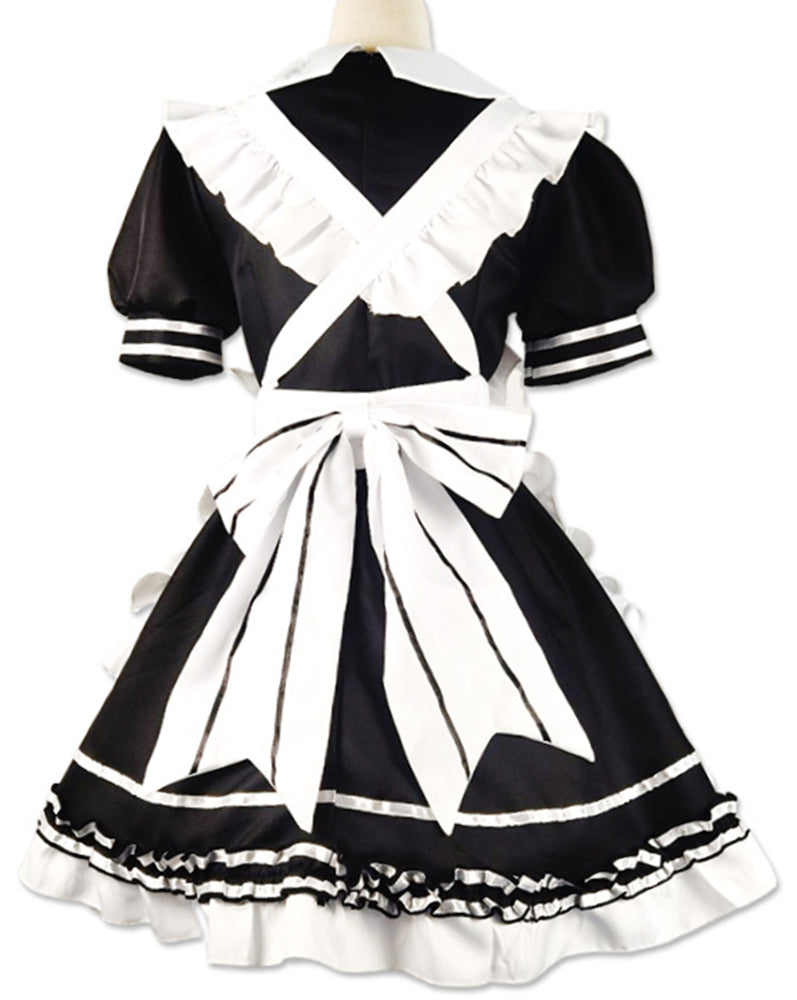 Anime Maid Cosplay Costume Dress for School Girls Halloween Maid Outfits Cute Lolita Dress YCC032
