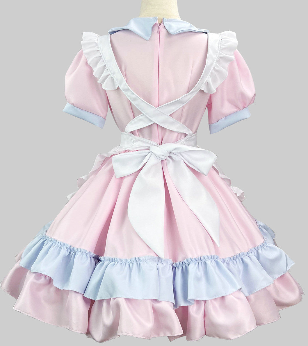 Anime Maid Cosplay Costume Dress for School Girls Halloween Maid Outfits Cute Lolita Dress YCC049