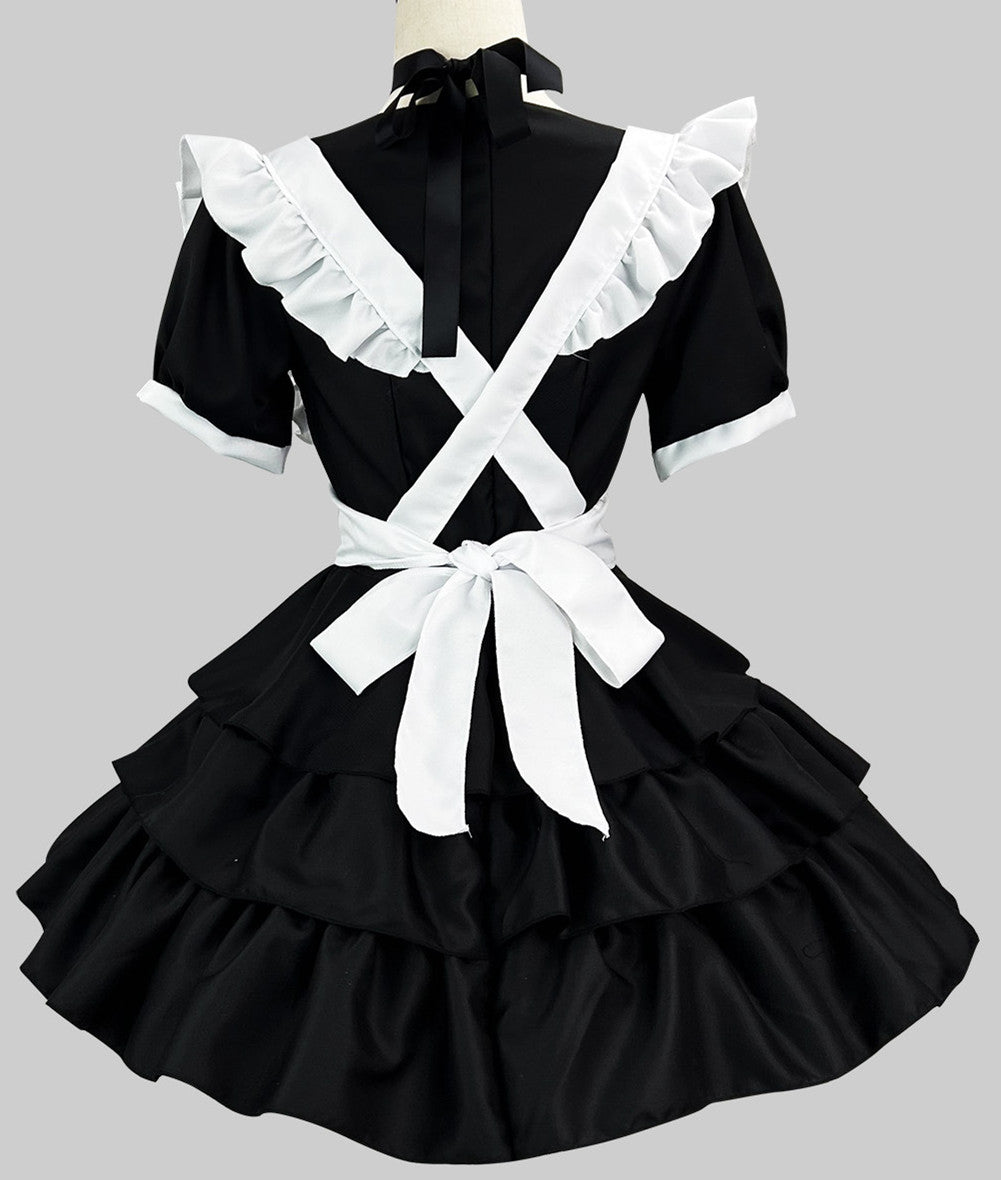 Anime Maid Cosplay Costume Dress for School Girls Halloween Maid Outfits Cute Lolita Dress YCC046