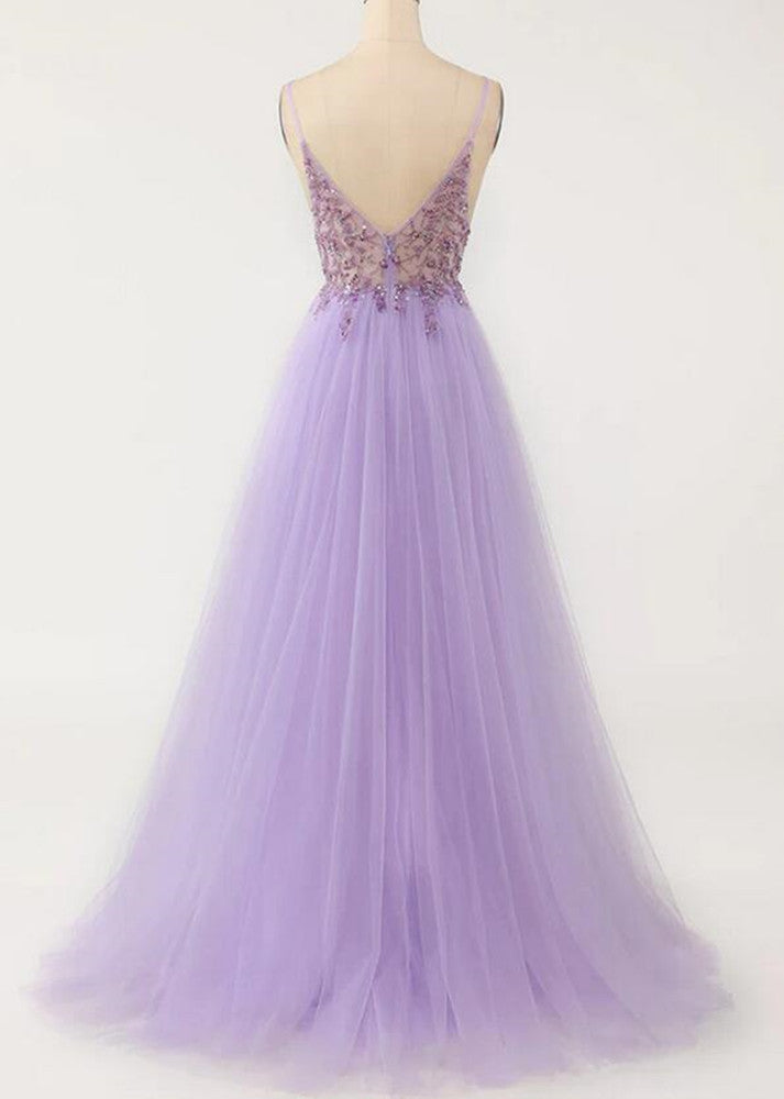Women Beaded Prom Dresses Long Sexy Side Slit Evening Gowns Formal Party Dress YPD404