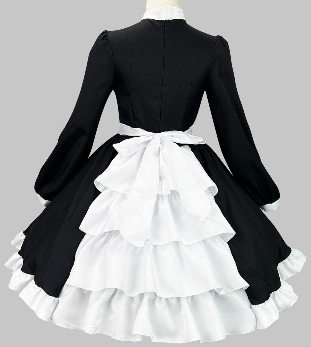 Anime Maid Cosplay Costume Dress for School Girls Halloween Maid Outfits Cute Lolita Dress YCC025