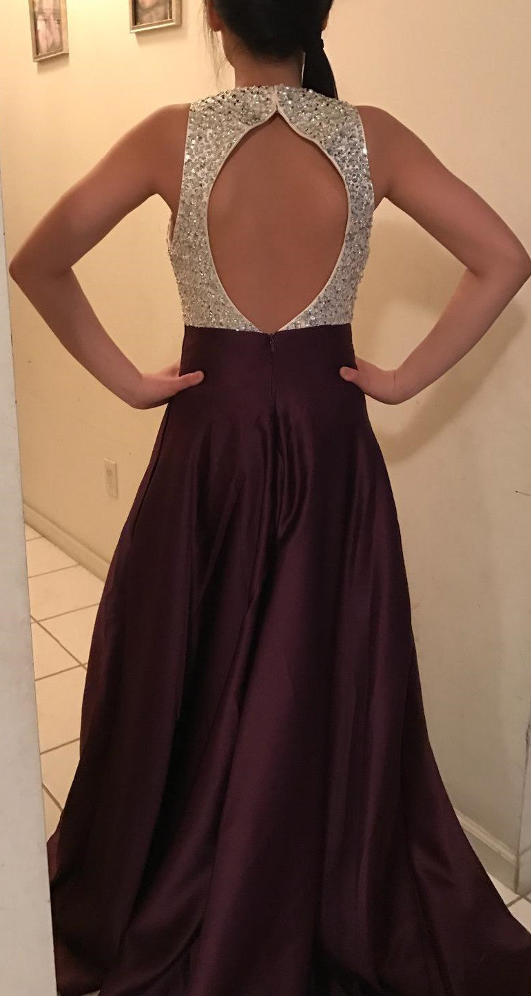 Women Beads Prom Dresses Long Satin Evening Gowns Formal Party Dress YPD270