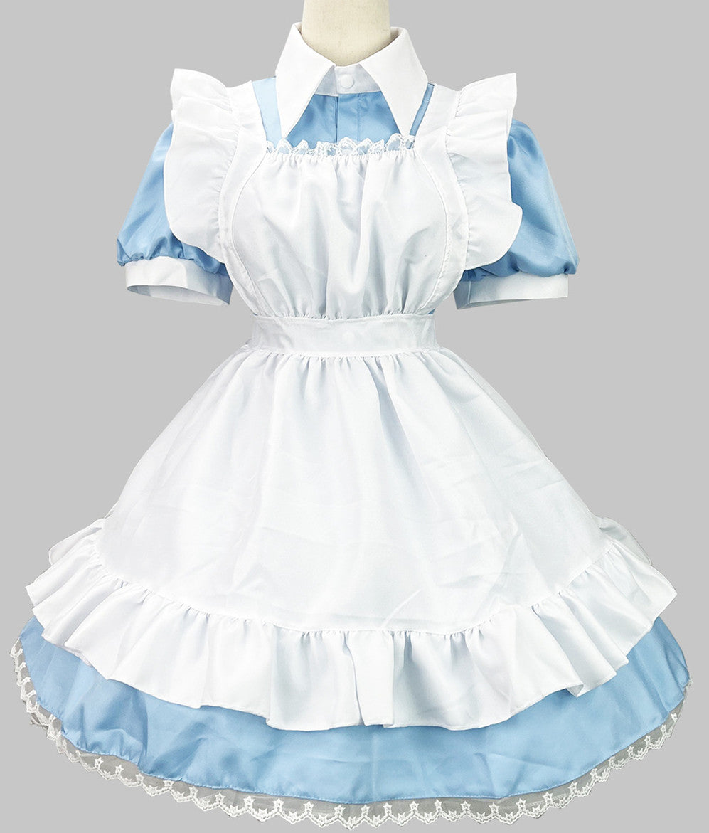 Anime Maid Cosplay Costume Dress for School Girls Halloween Maid Outfits Cute Lolita Dress YCC053