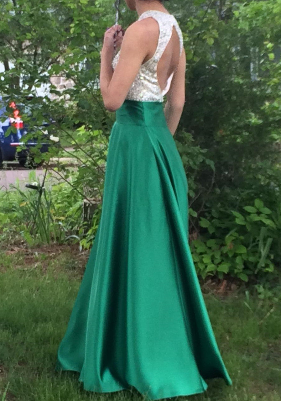 Women Beads Prom Dresses Long Satin Evening Gowns Formal Party Dress YPD272