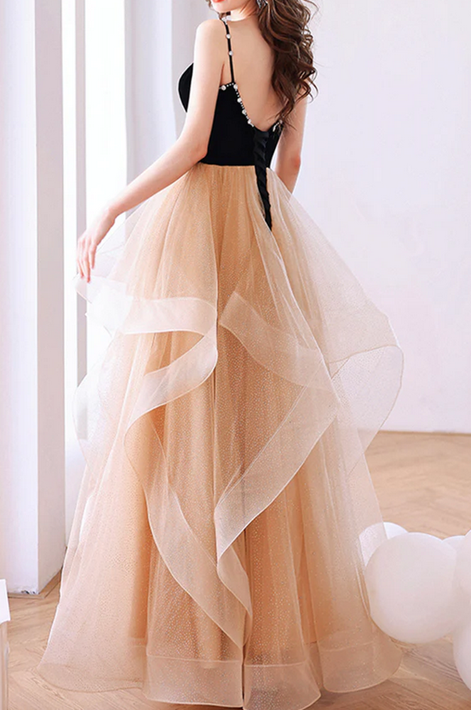 Women A-Line Prom Dresses Long Tulle Evening Party Dress YPD047