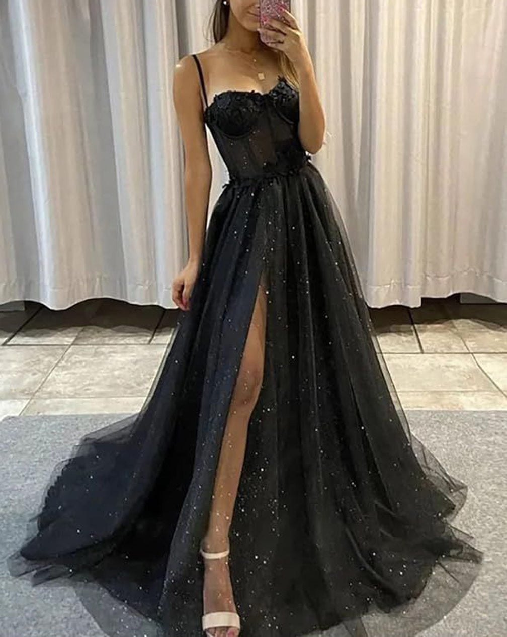 Women Slit Lace Formal Prom Dresses Long Sweetheart Evening Party Gowns YPD999