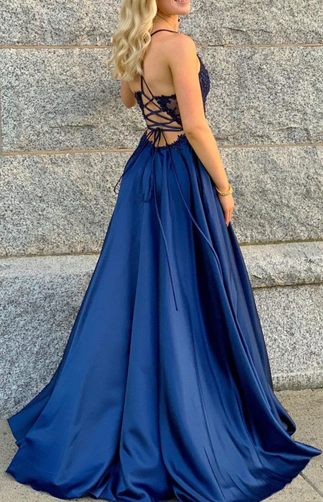 Women Lace Prom Dresses Long V-Neck Evening Gowns Formal Party Dress YPD422