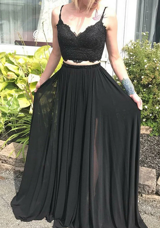 Women Lace Prom Dresses Long V-Neck Evening Gowns Formal Party Dress YPD434