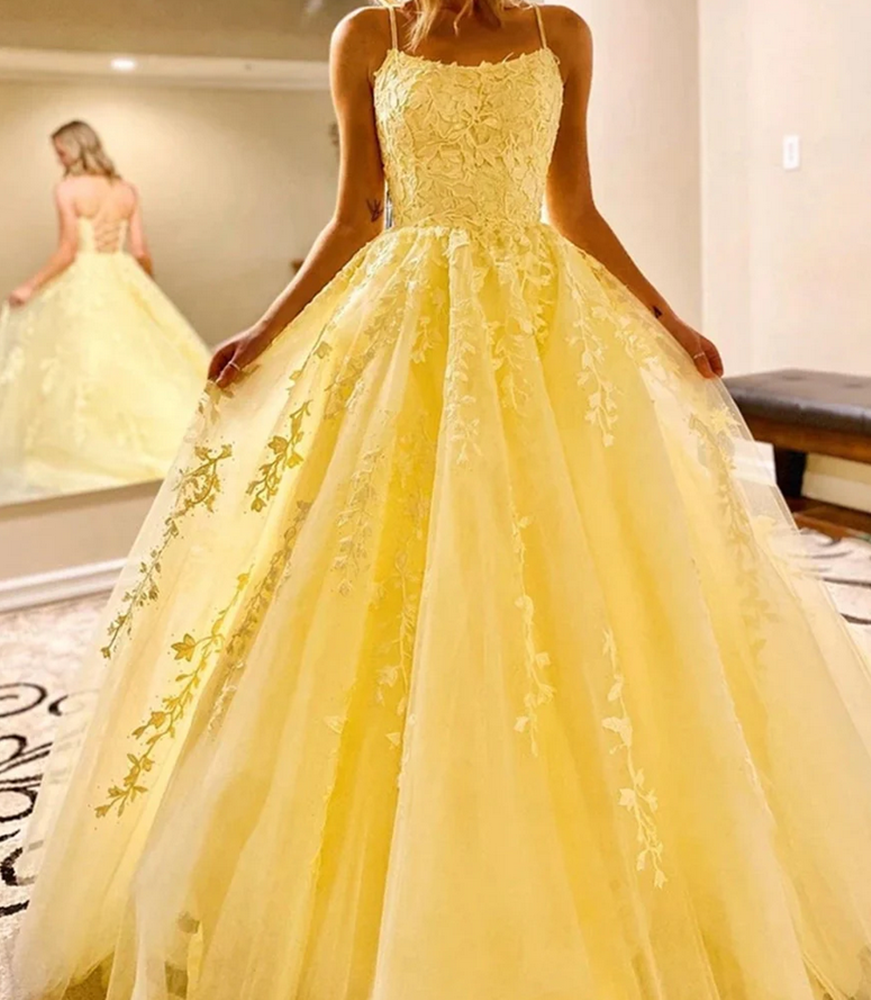 Women Lace Prom Dresses Long Appliques Evening Gowns Formal Party Dress YPD421