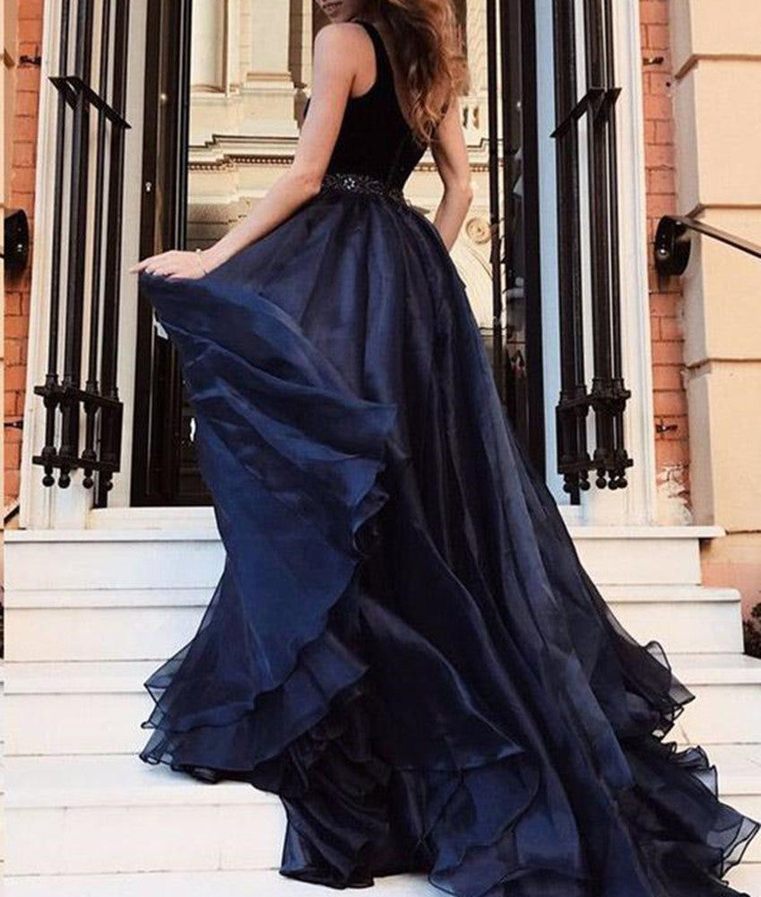 Women Side Slit Prom Dresses Long Beads Evening Party Dress YPD090