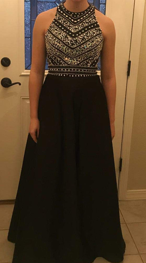 Women Beads Prom Dresses Long Satin Evening Gowns Formal Party Dress YPD282