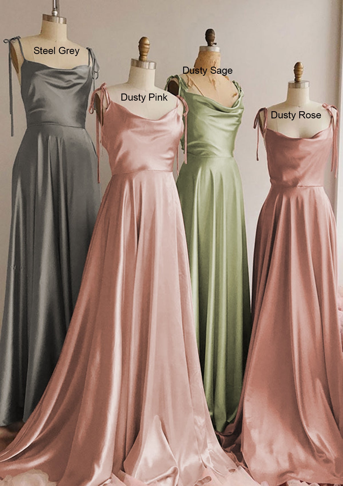 Women Spaghetti Straps Prom Dress Long Side Slit Evening Gowns Simple Formal Party Dress YPD755