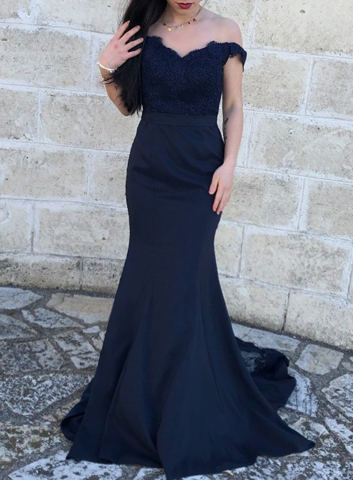 Women Mermaid Bridesmaid Dress Long Appliques Prom Gowns Fashion Wedding Party Dress YBD051