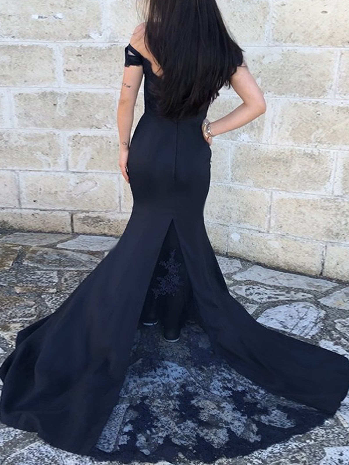 Women Mermaid Bridesmaid Dress Long Appliques Prom Gowns Fashion Wedding Party Dress YBD051