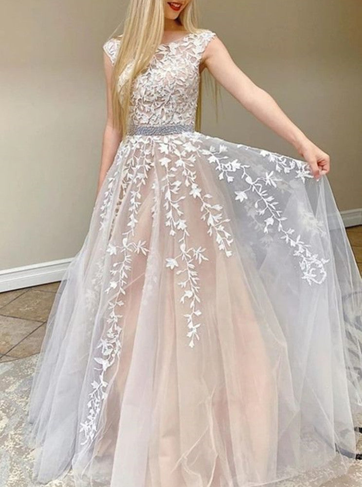 Women Lace Prom Dresses Long Appliques Evening Party Dress YPD109