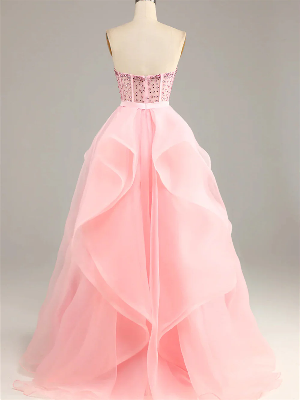 Women Beaded Pink Prom Dress Long Sweetheart Evening Gowns Fashion Princess Formal Party Dress YPD735