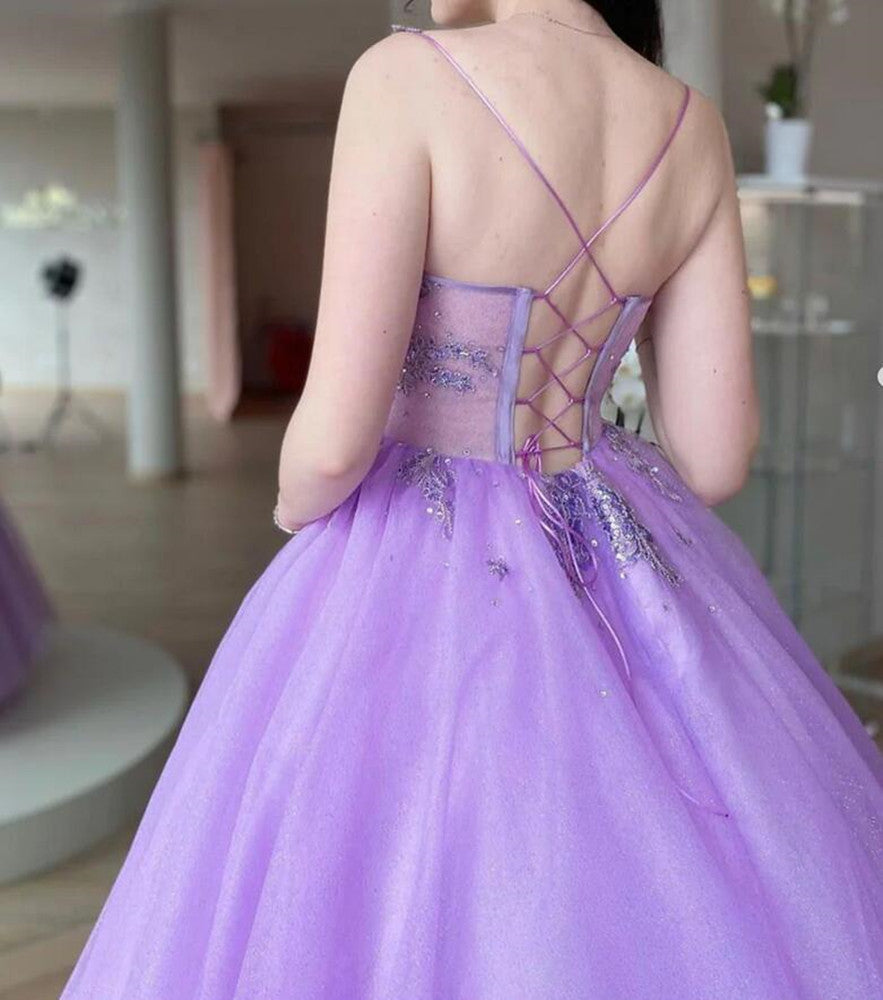 Women Lace Prom Dresses Long V-Neck Evening Gowns Formal Party Dress YPD477