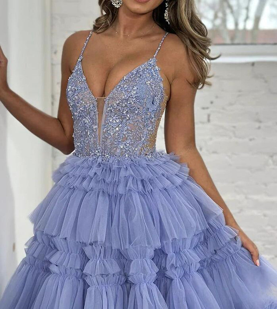 Women Beads Prom Dresses Long V-Neck Evening Gowns Formal Party Dress YPD467