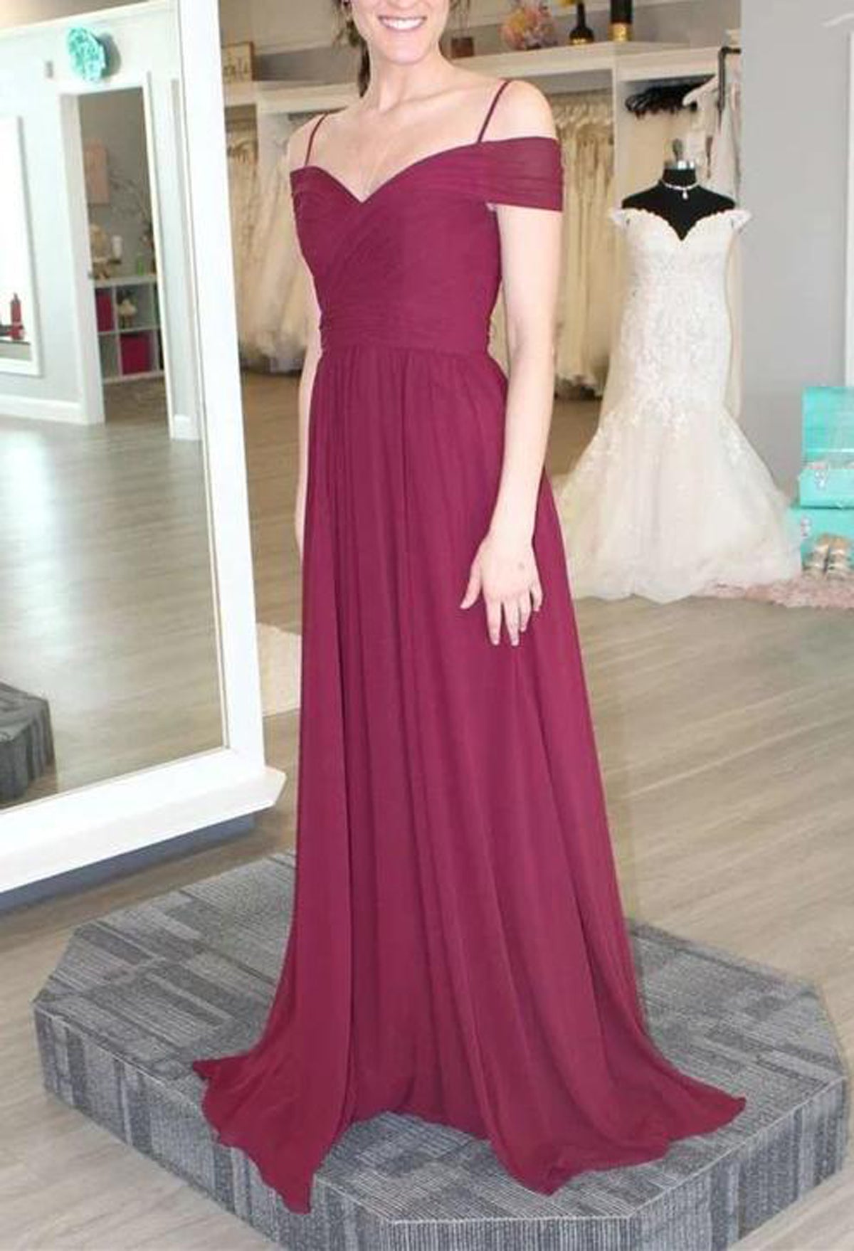 Women Strapless Bridesmaid Dress Long Off Shoulder Prom Gowns Fashion Wedding Party Dress YBD038