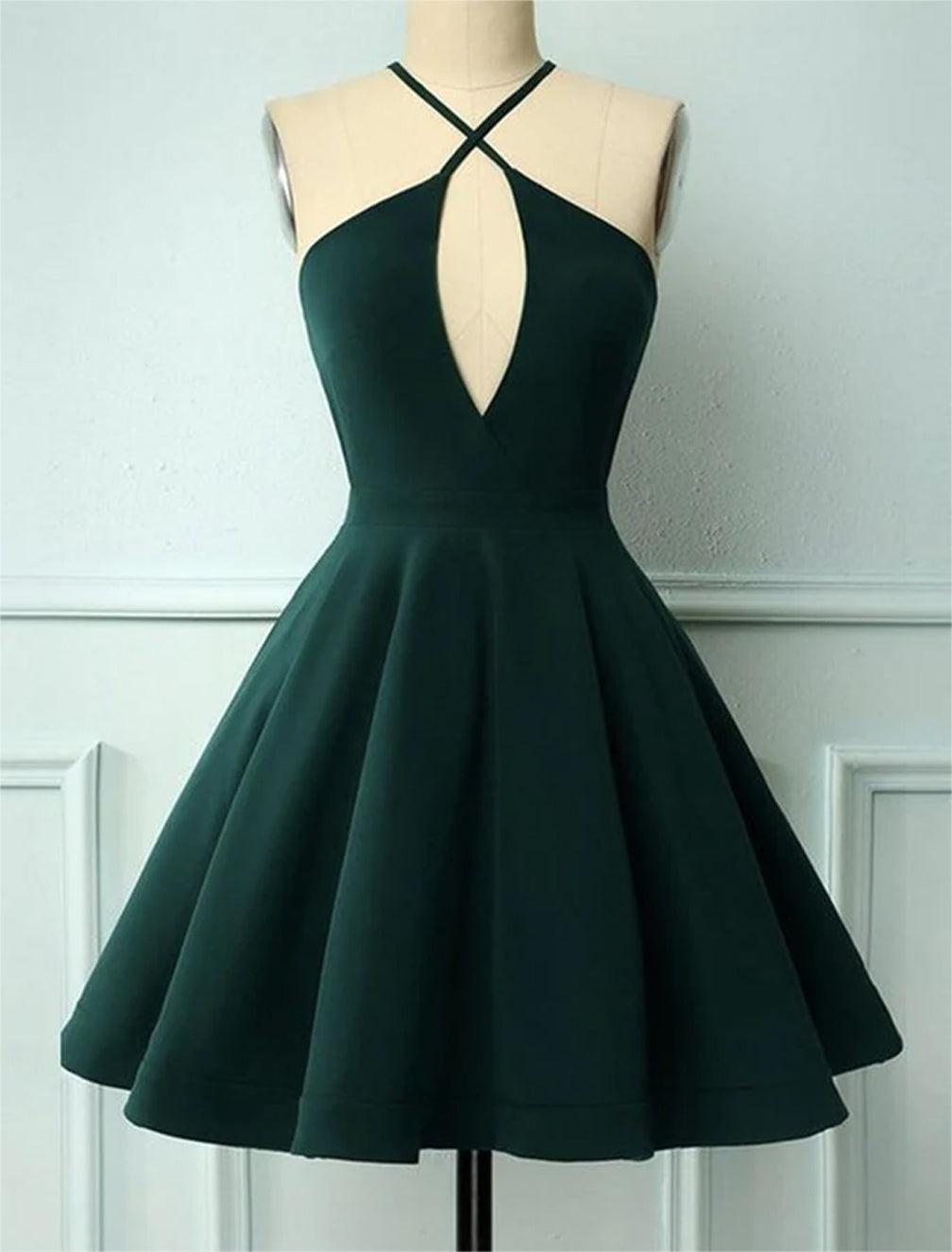Women Halter Homecoming Dresses Mini Girls A-Line Cocktail Party Gowns YHD329