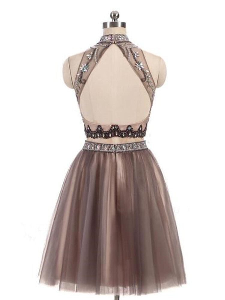 Women Beads Prom Dresses Short Cocktail Gowns Girls Homecoming Dresses Short Graduation Dress YHD079