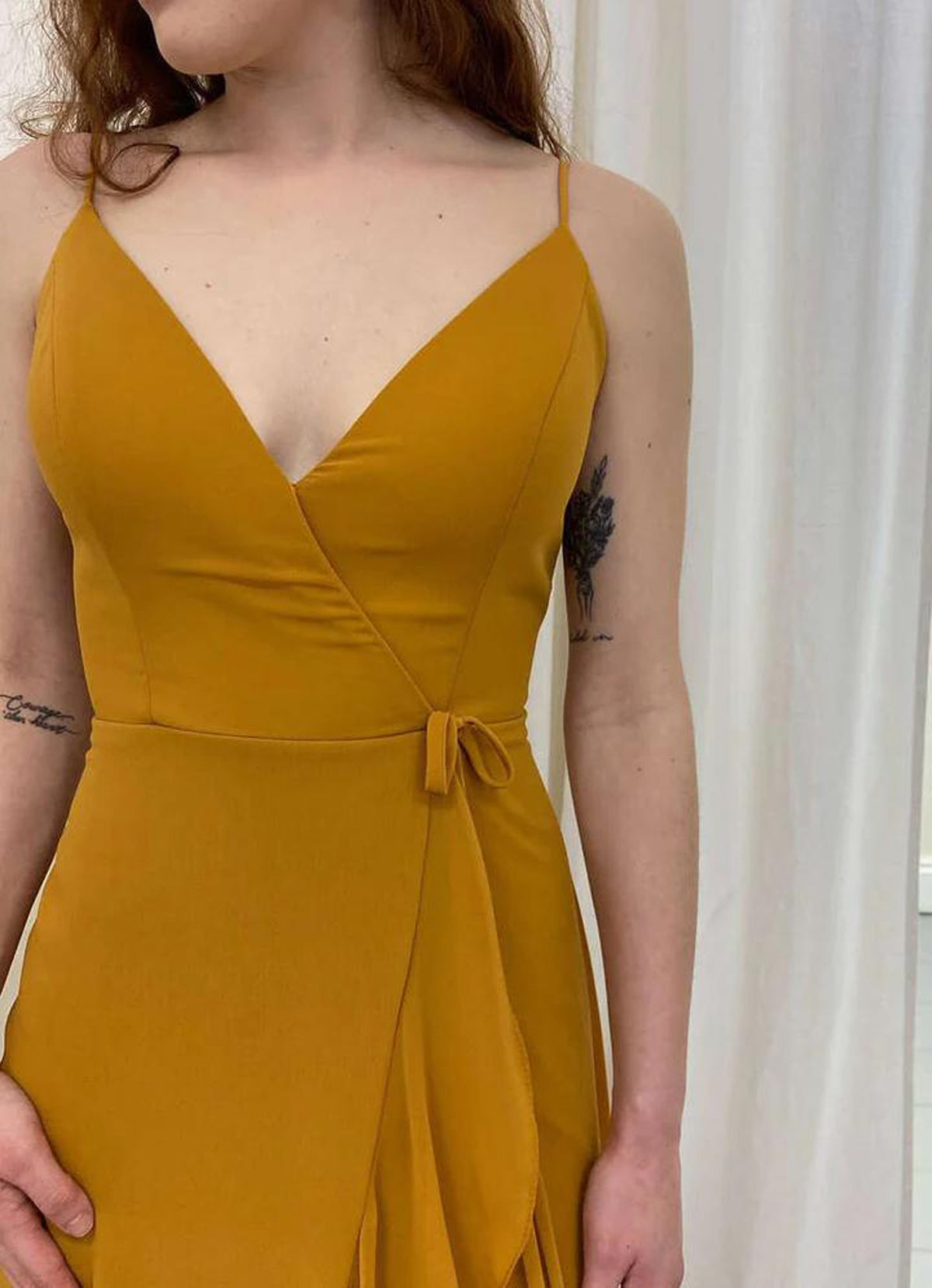 Women Spaghetti Straps Bridesmaid Dress Long V-Neck Prom Gowns Fashion Wedding Party Dress YBD040