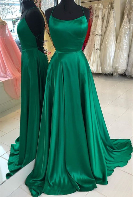 Women Side Slit Prom Dresses Long Satin Evening Party Dress YPD174
