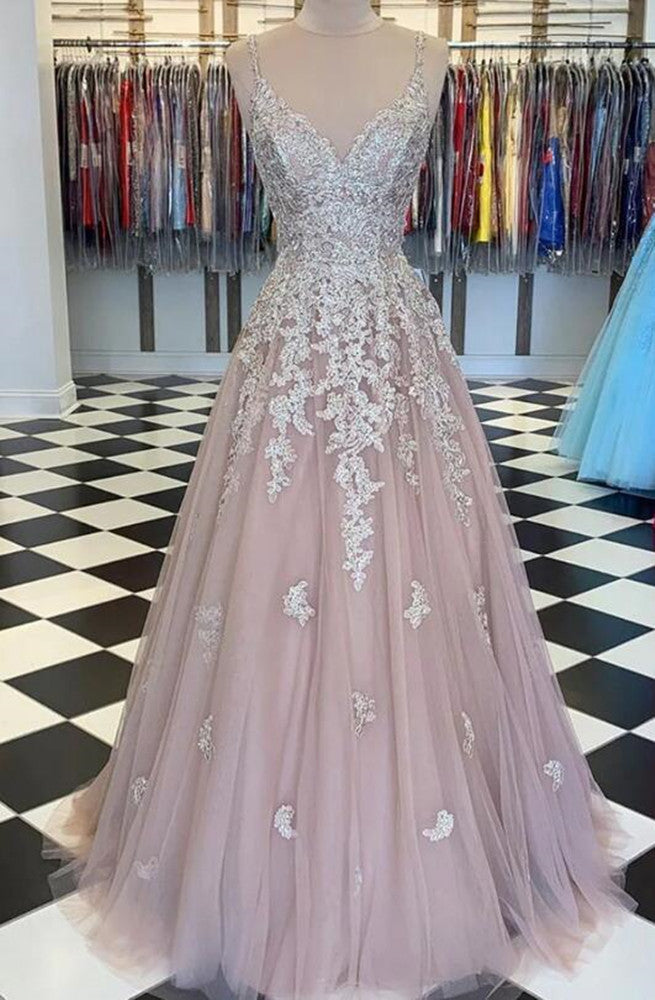 Women Lace Prom Dresses Long Appliques Evening Gowns Formal Party Dress YPD519