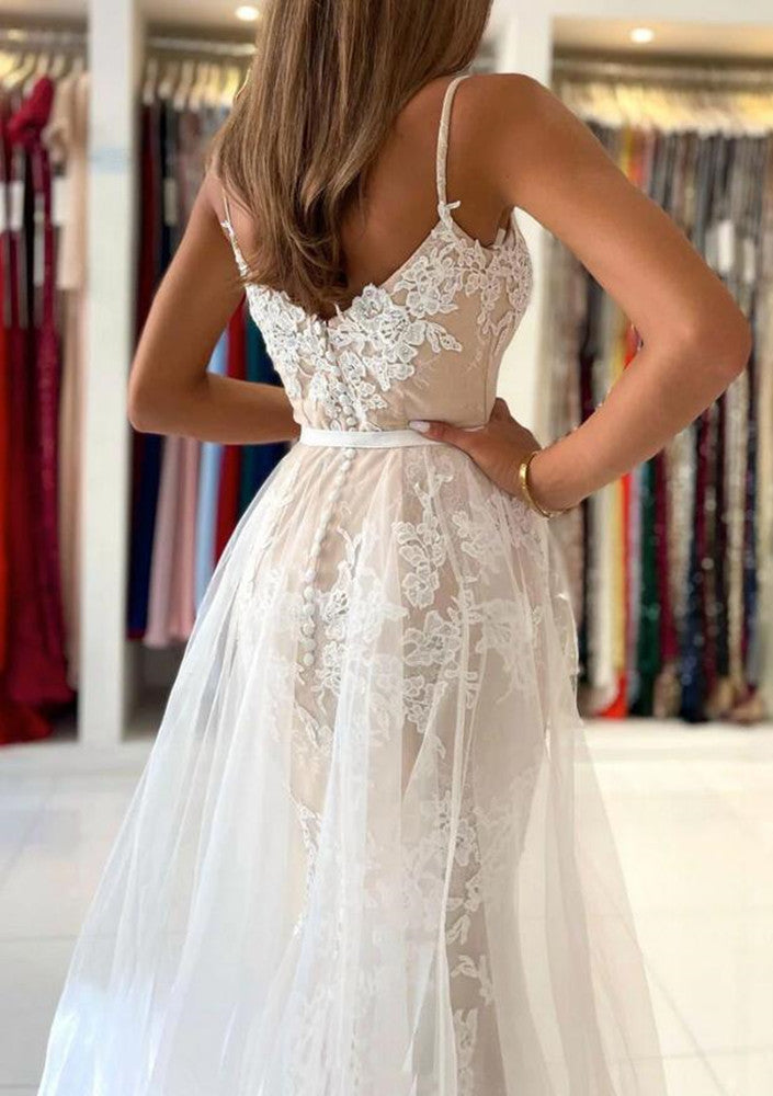 Women Lace Prom Dresses Long Appliques Evening Gowns Formal Party Dress YPD504