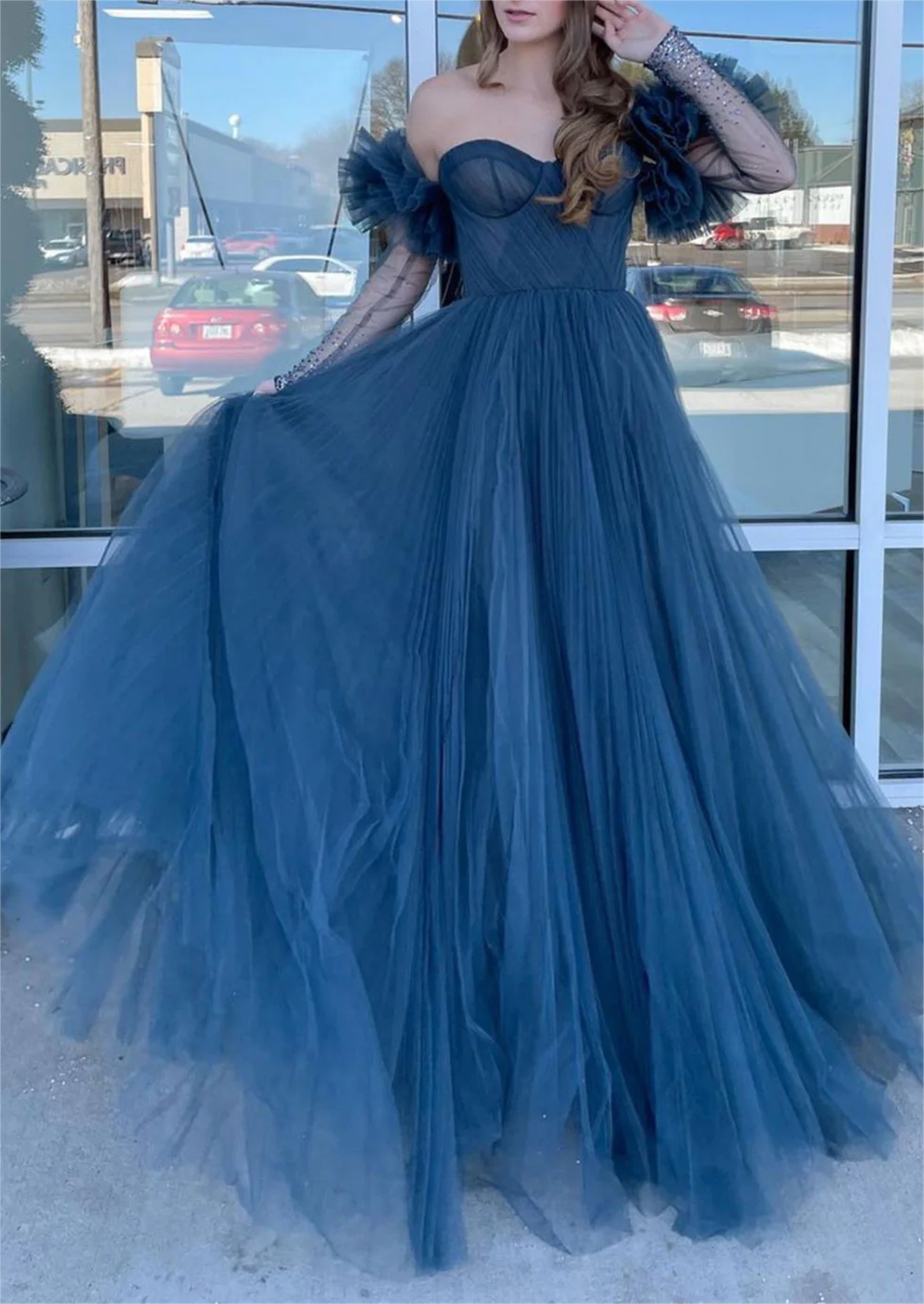 Women Sweetheart Prom Dresses Long Off Shoulder Evening Gowns Formal Party Dress YPD489