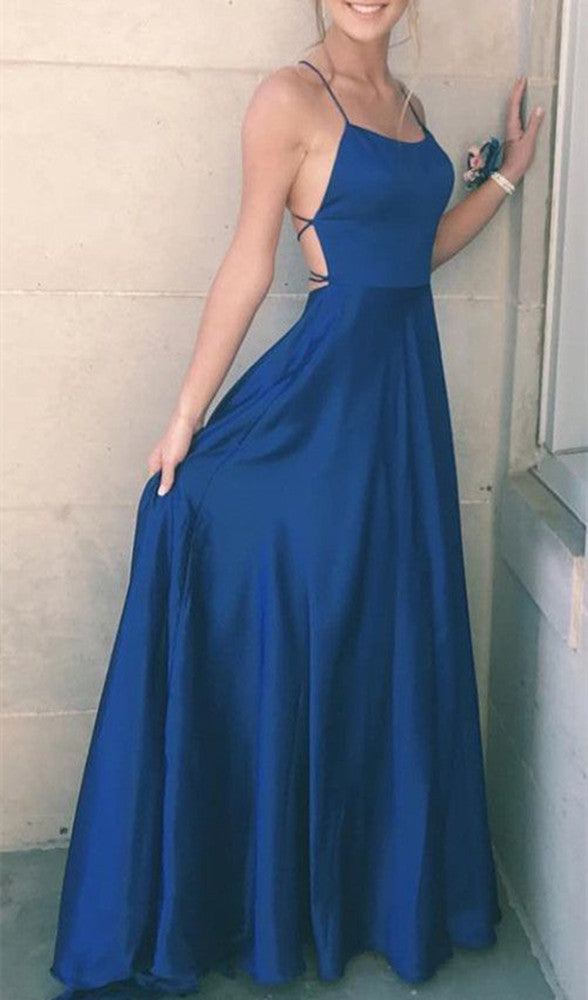 Women Side Slit Prom Dresses Long Satin Evening Party Dress YPD180