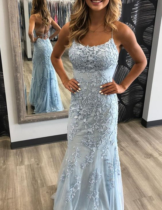Women Lace Prom Dresses Long Appliques Evening Gowns Formal Party Dress YPD258