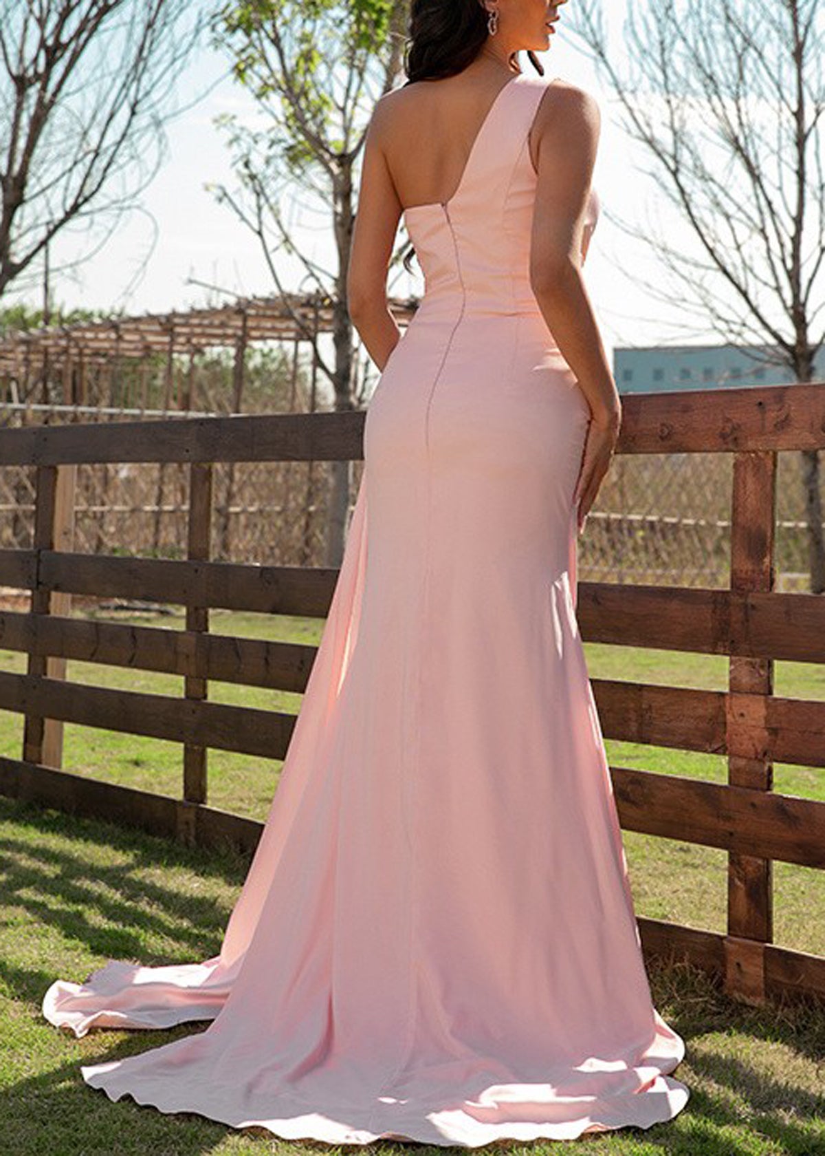 Women Mermaid Prom Dress Long One Shoulder Evening Gowns Sweetheart Party Dress YPD822
