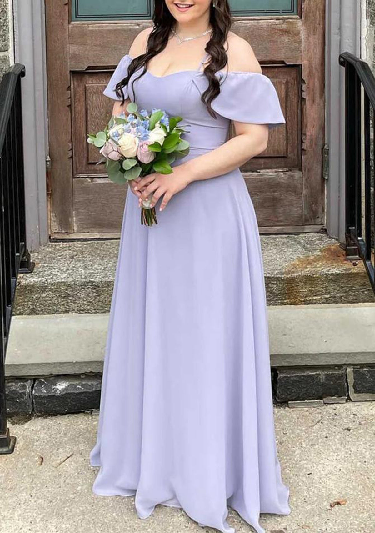 Women Off-the-Shoulder Bridesmaid Dress Long A-Line Prom Gowns Fashion Wedding Party Dress YBD032