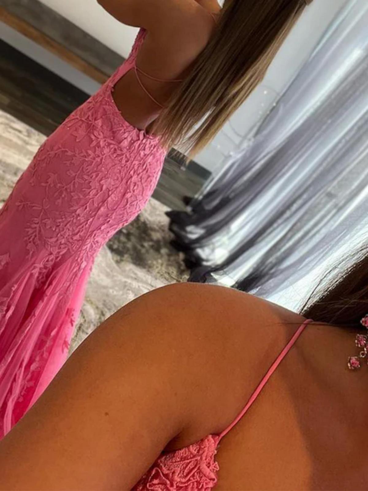 Women Spaghetti Straps Prom Dress Long Open Back Evening Gowns Fashion Formal Party Dress YPD861