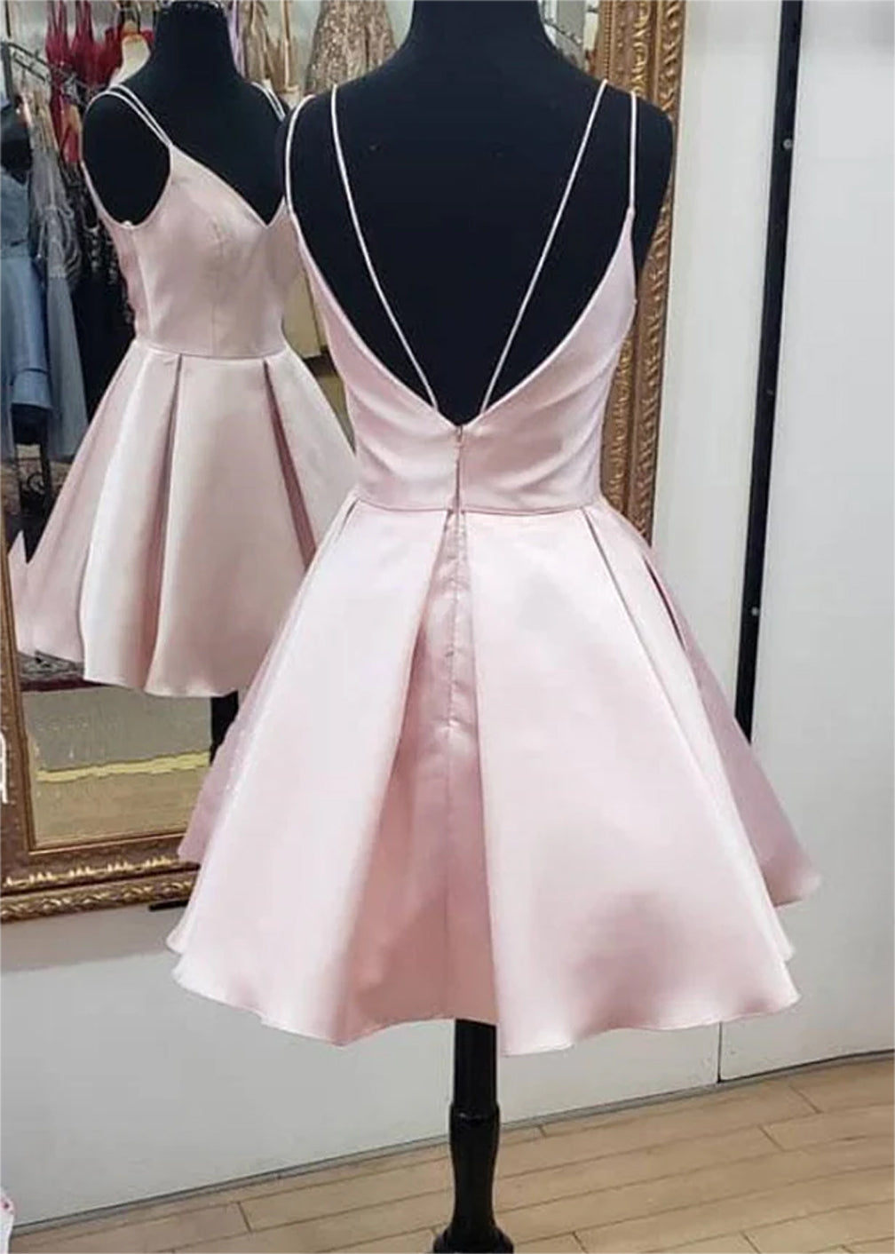 Women V-Neck Homecoming Dresses Mini Girls A-Line Cocktail Party Gowns YHD331