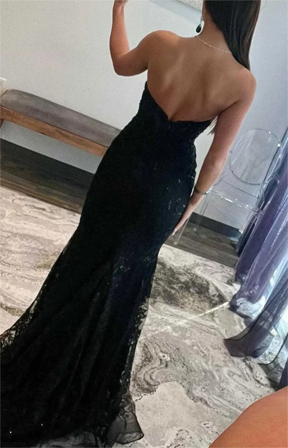 Women Mermaid Lace Prom Dresses Long Sweetheart Appliques Evening Gowns Sleeveless Formal Party Dress YPD626