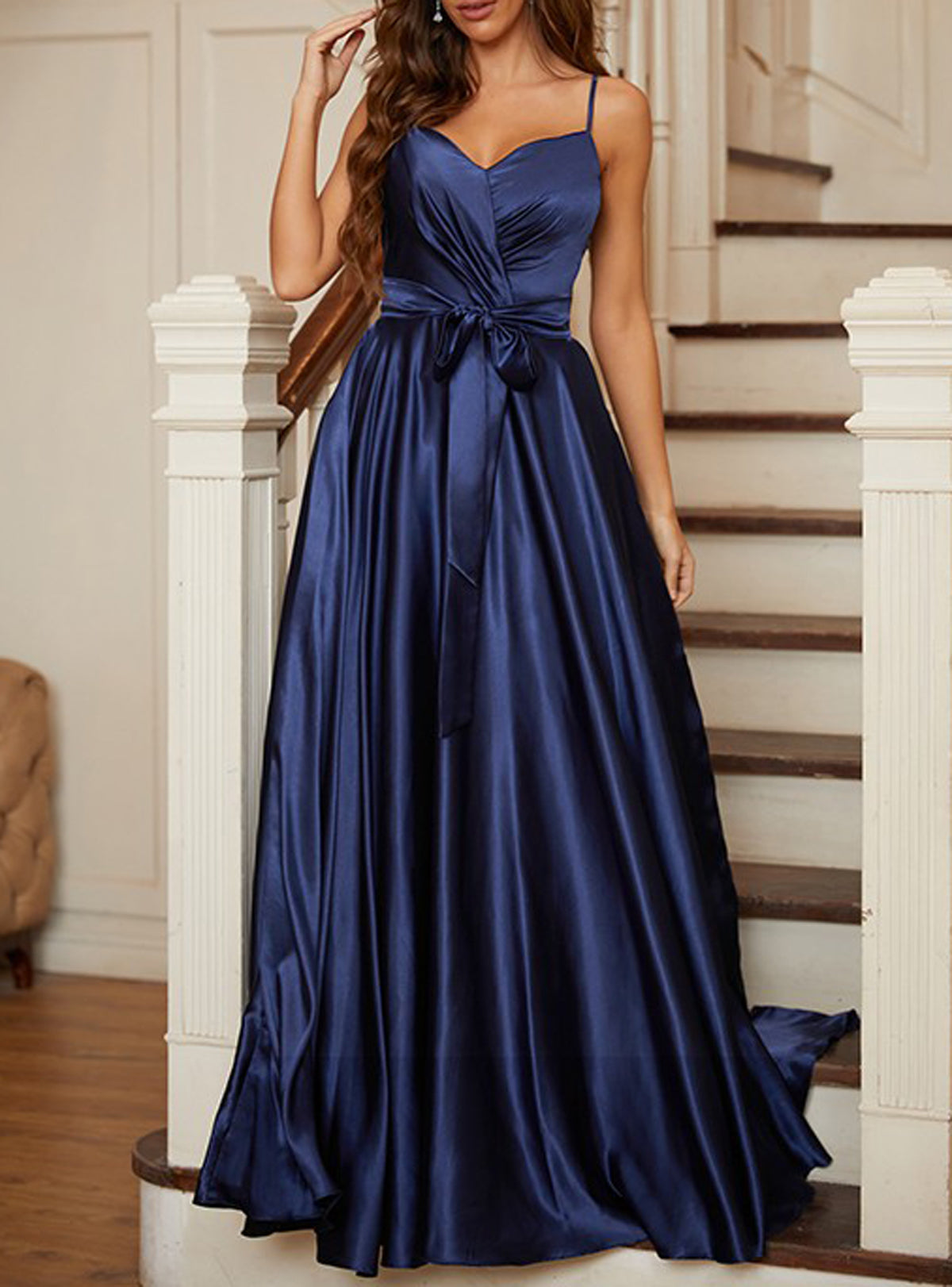Women Floor Lrngth Bridesmaid Dress Long A-Line Prom Gowns Fashion Wedding Party Dress YBD046