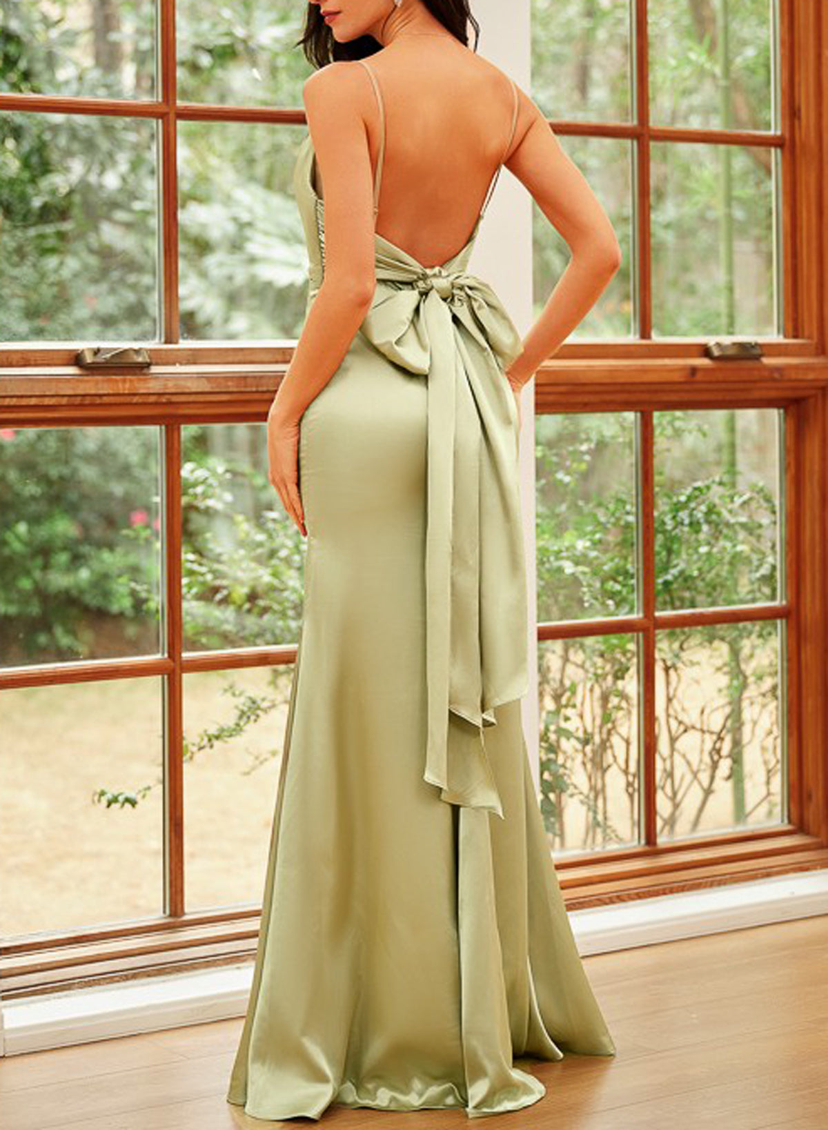 Women Spaghetti Straps Bridesmaid Dress Long Floor Length Prom Gowns Fashion Wedding Party Dress YBD042