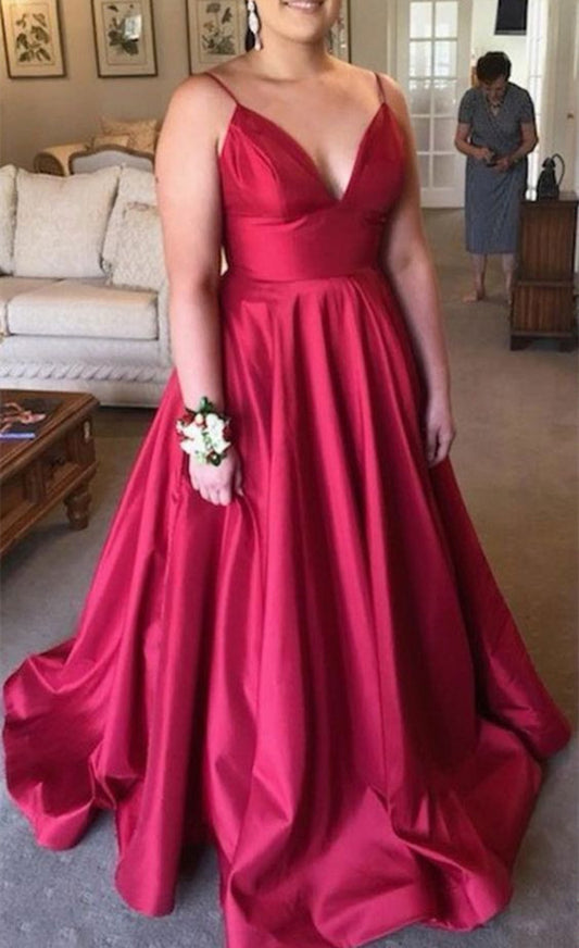 Women V-Neck Prom Dresses Long Satin Evening Party Dress YPD202