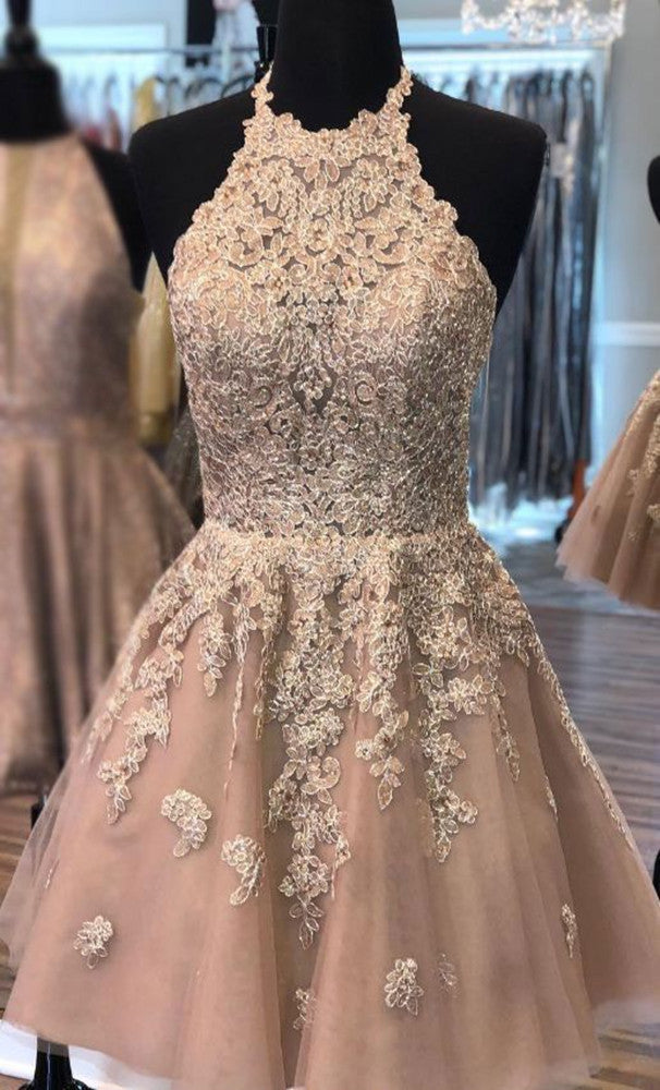 Women Lace Prom Dresses Short Cocktail Gowns Girls Appliques Homecoming Dresses Short Graduation Dress YHD037
