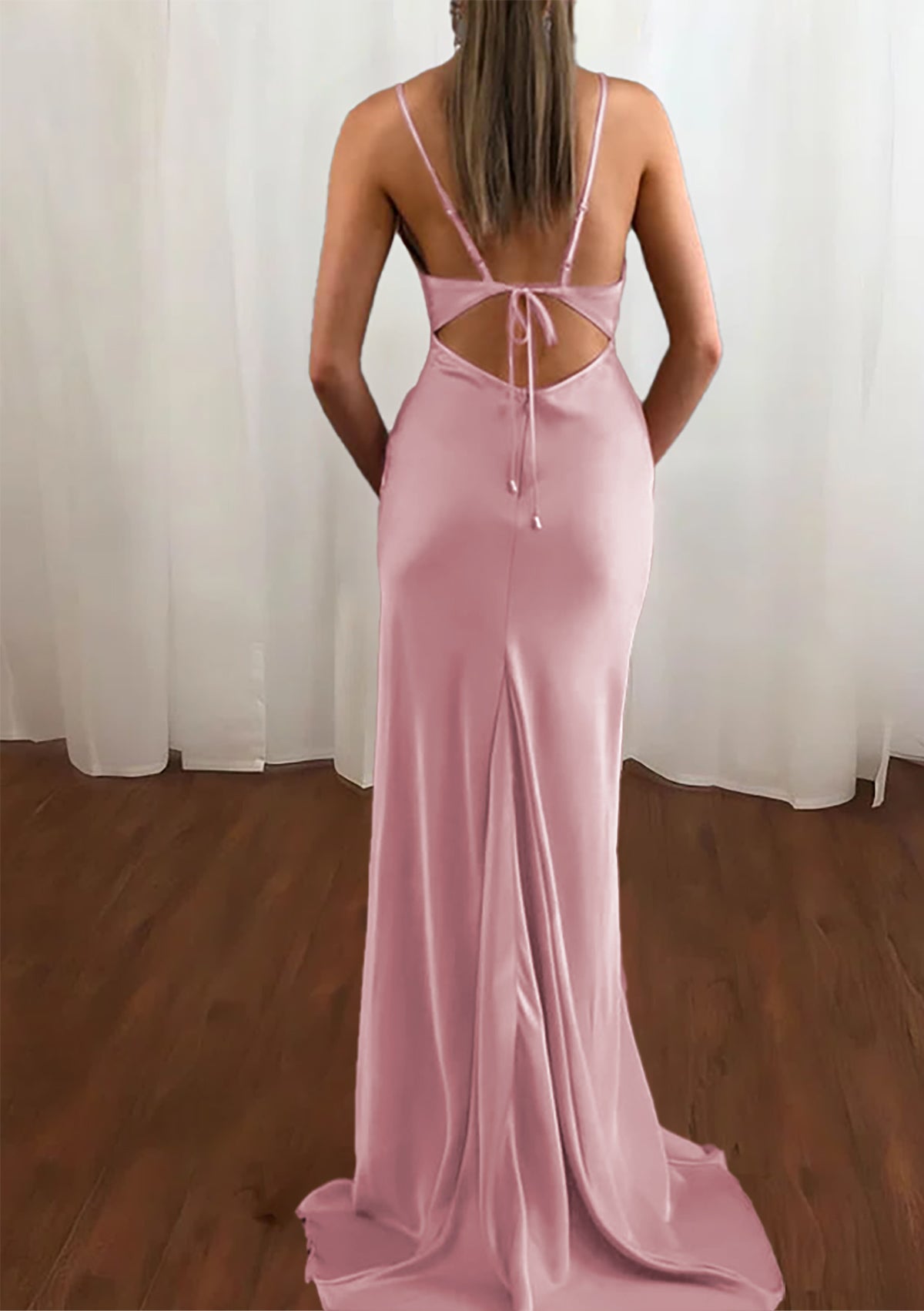 Women Spaghetti Straps Prom Dress Long Fashion Evening Gowns Simple Formal Party Dress YPD758