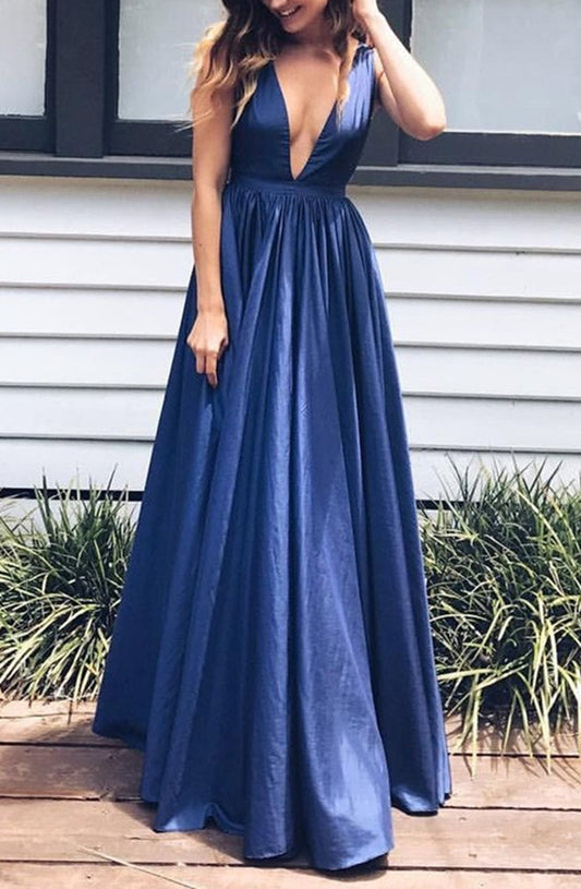 Women V-Neck Prom Dresses Long Evening Gowns Formal Party Dress YPD285