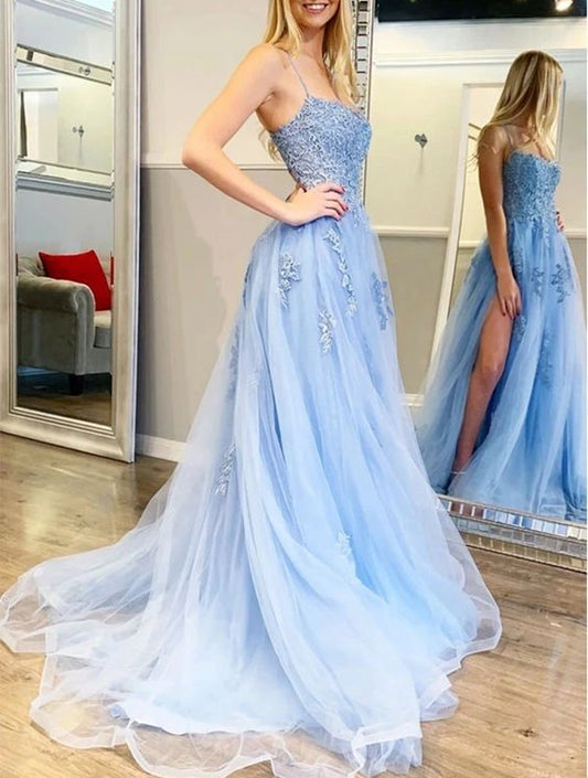 Women Lace Prom Dresses Long Appliques Evening Party Dress YPD232