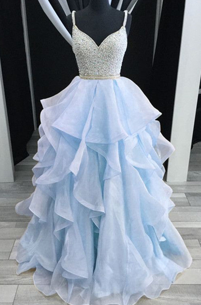 Women Beads Prom Dresses Long Sequins Evening Party Dress YPD164