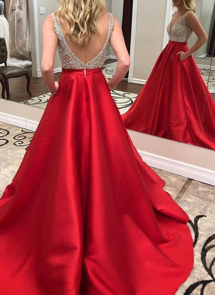 Women Beads Prom Dresses Long Sequins Evening Party Dress YPD165