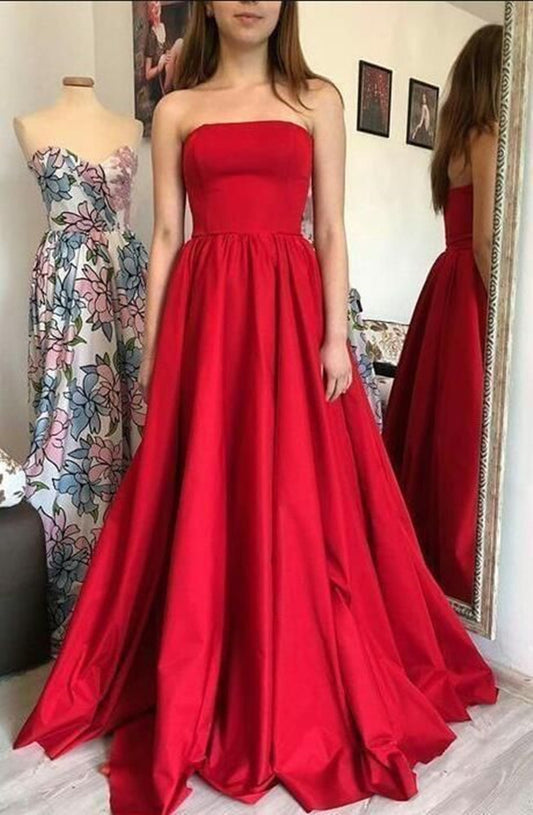 Women A-Line Prom Dresses Long Satin Evening Party Dress YPD225