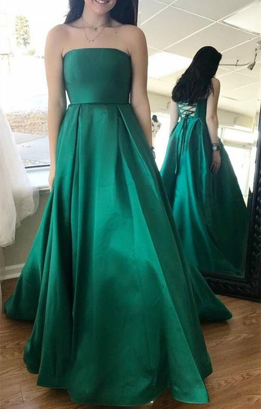 Women A-Line Prom Dresses Long Satin Evening Party Dress YPD228